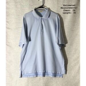Peter Millar Polo Shirt Mens XL Double Mercerized Cotton Golf‎ Light Blue